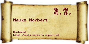 Mauks Norbert névjegykártya