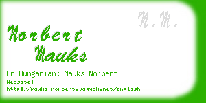 norbert mauks business card
